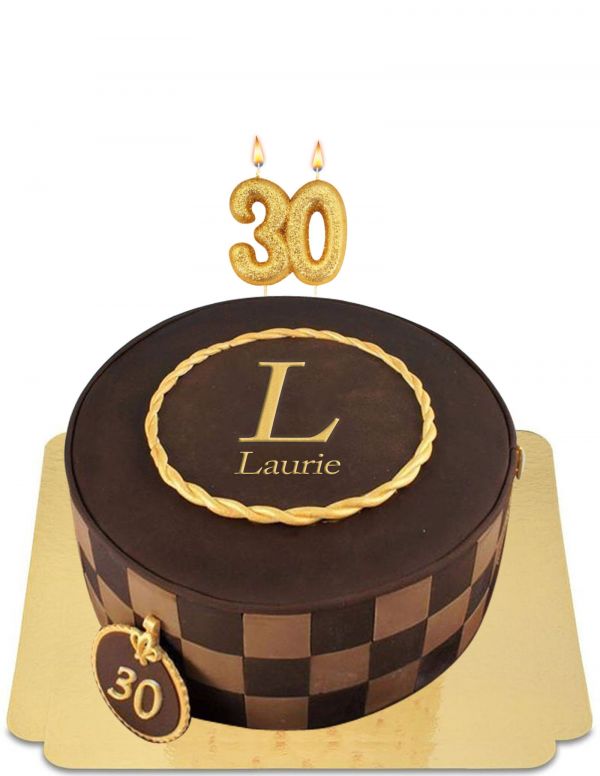 HappyKuchen.de Gâteau Louis vuitton à damier marron vegan, sans gluten - 1