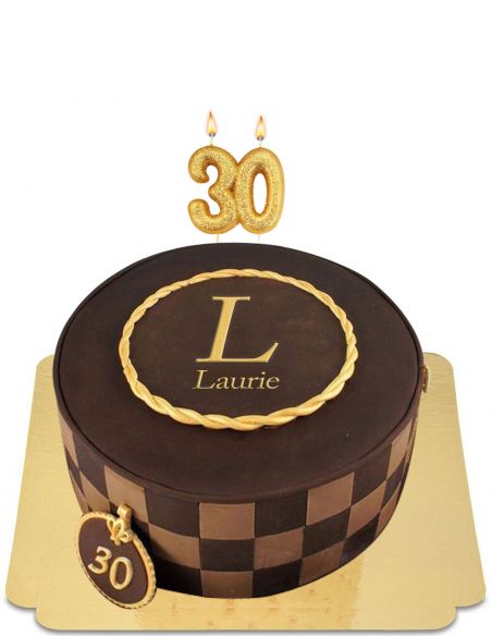HappyKuchen.de Gâteau Louis vuitton à damier marron vegan, sans gluten - 1