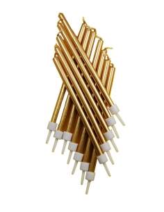  12 Extra hohe Kerze 10 cm Silber und Gold - 1