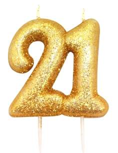  Große Zahlenkerze 10 cm Glitzer - 1